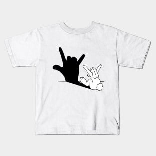 Rabbit Love Hand Shadow Kids T-Shirt